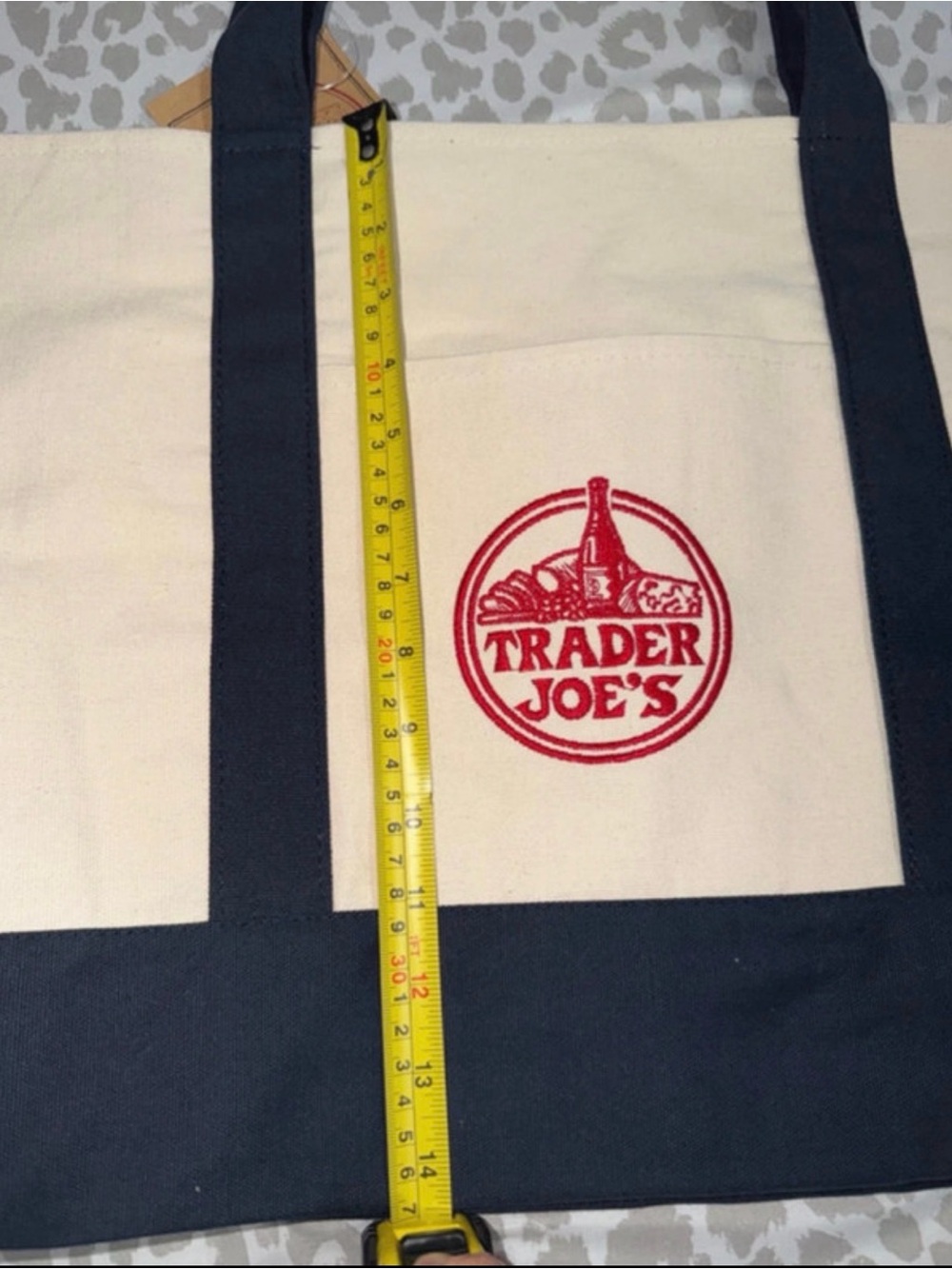 Trader Joe's Cream and Black Canvas Tote with Logo (Large) - Picture 4 of 8